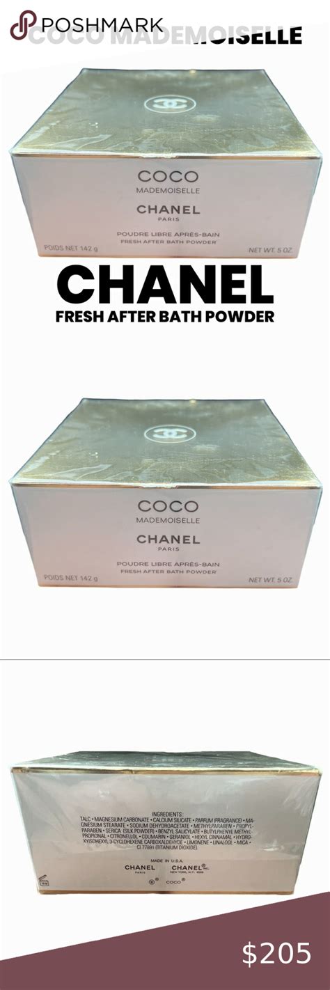 chanel coco mademoiselle 5 oz. fresh after bath powder|Coco Chanel mademoiselle moisture mist.